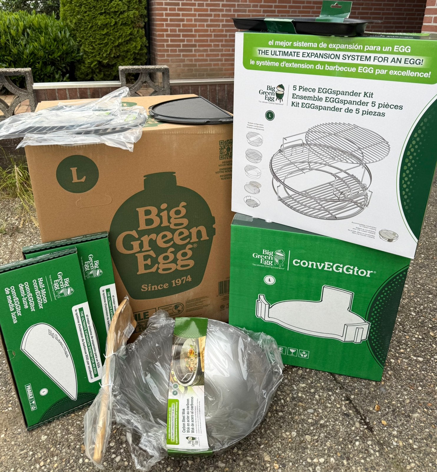 Big Green Egg Large Nieuw Full Package, Ophalen, Nieuw, Met accessoires