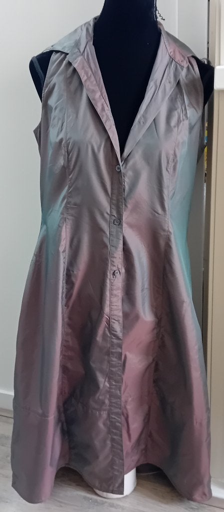 jurk,overgooier,jas,tuniek,Just B,maat 38,chic,glans,najaar, Maat 38/40 (M), Bruin, Verzenden, Zo goed als nieuw