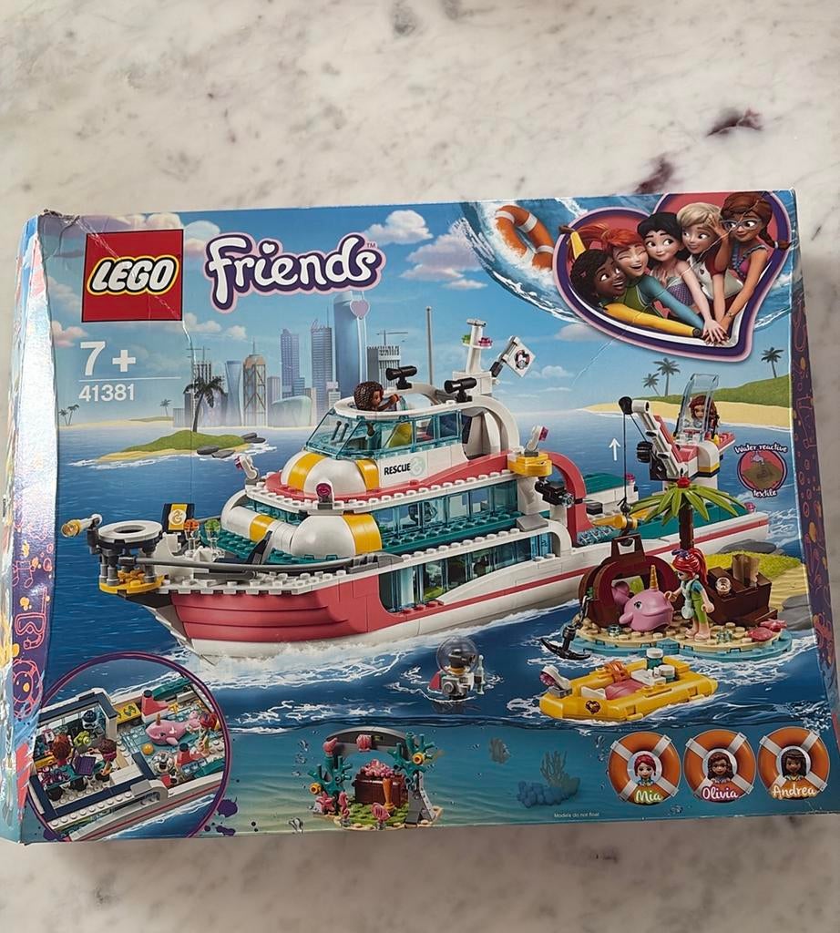 LEGO Friends 41381 Reddingsboot + Gratis Waterscooter 41000, Gebruikt, Lego, Friends, Ophalen of Verzenden
