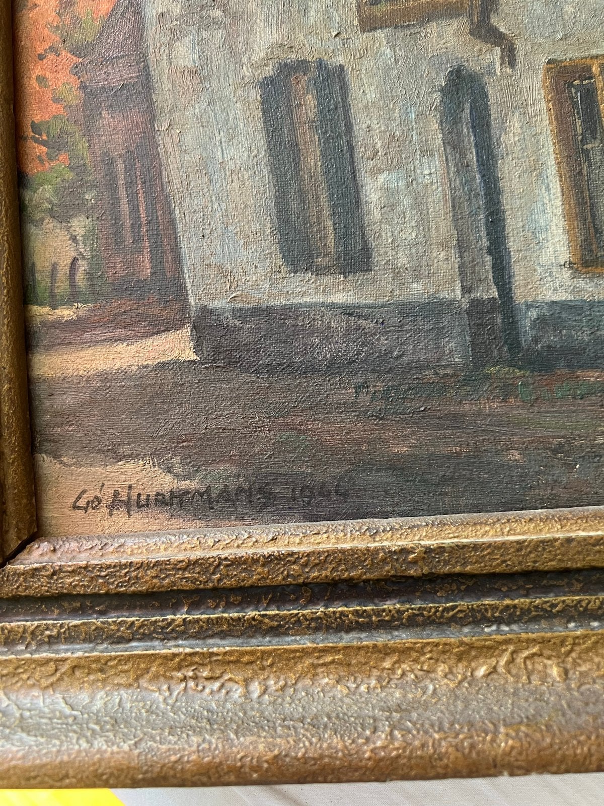 Olieverfschilderij van Ge Hurkmans, gedateerd 1944, Antiek en Kunst, Gedateerd, Doek, Realistisch, Ophalen of Verzenden