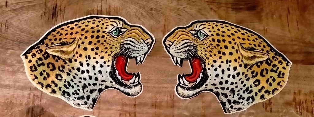 Leeuw Tijger Poema vintage stickers groot wilde dieren dier, Verzamelen, Stickers, Zo goed als nieuw, Overige typen, Verzenden