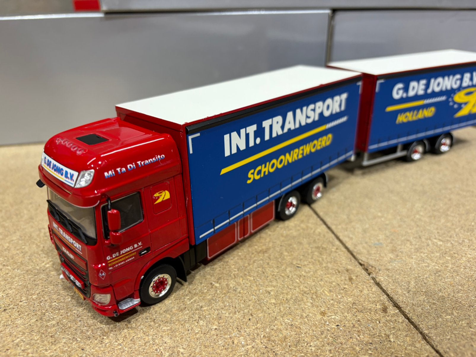 WSI DAF XF SUPERSPACE CAB G DE JONG, Hobby en Vrije tijd, Modelauto's | 1:50, Ophalen of Verzenden, Nieuw, Bus of Vrachtwagen