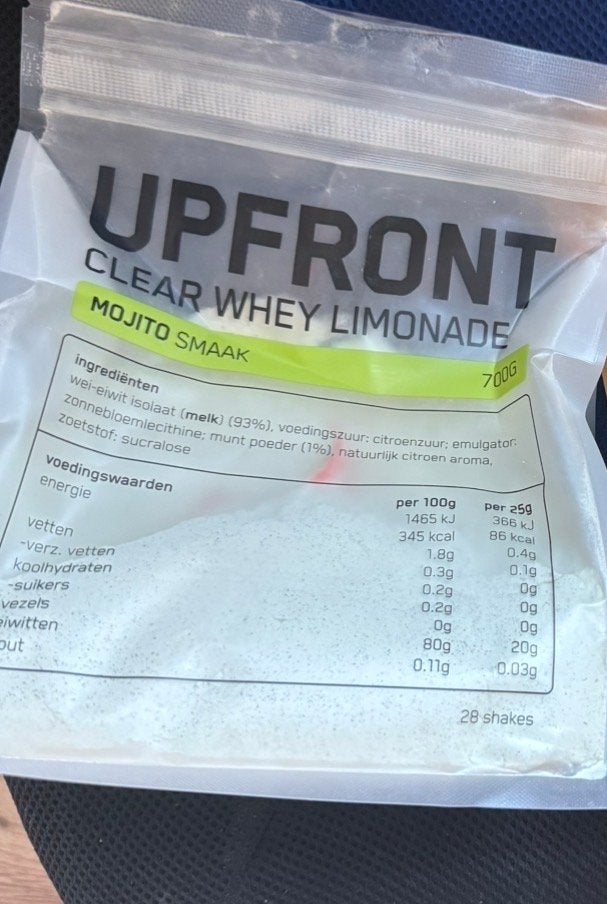 UPFRONT Clear Whey Limonade Mojito Smaak 700g, Ophalen of Verzenden, Nieuw, Poeder of Drank