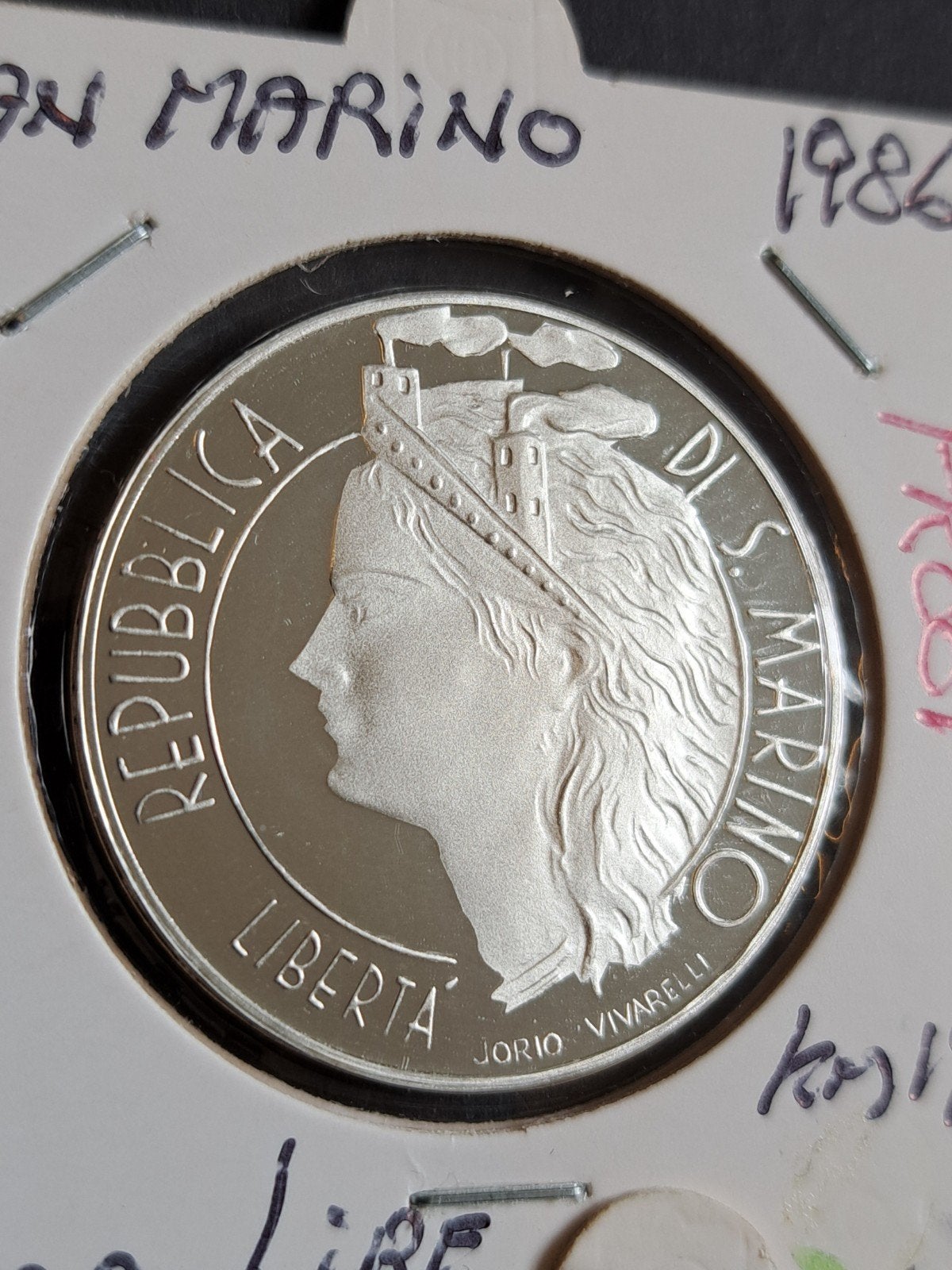 San Marino 500 en 1000 lire 1986 proof, Ophalen of Verzenden, Overige landen, Setje, Zilver