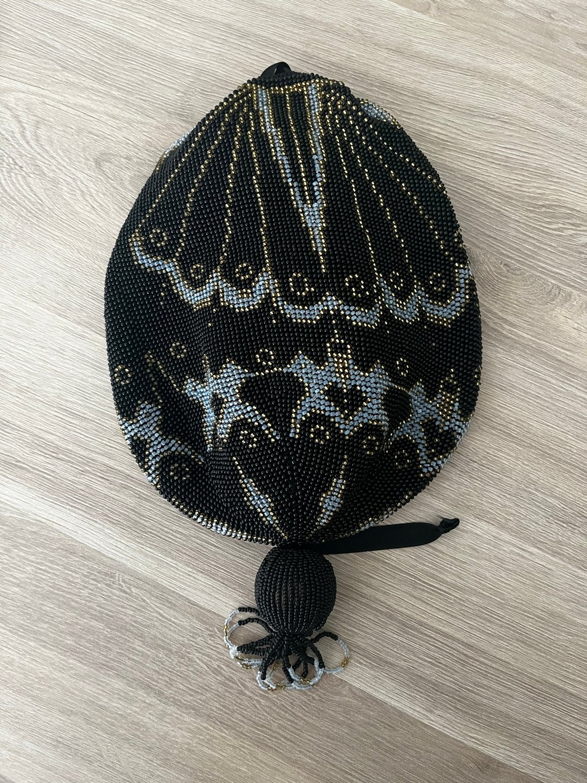Uniek Handgemaakt Kralentasje - Vintage Stijl, Ophalen of Verzenden, Gebruikt, Zwart, Avondtasje