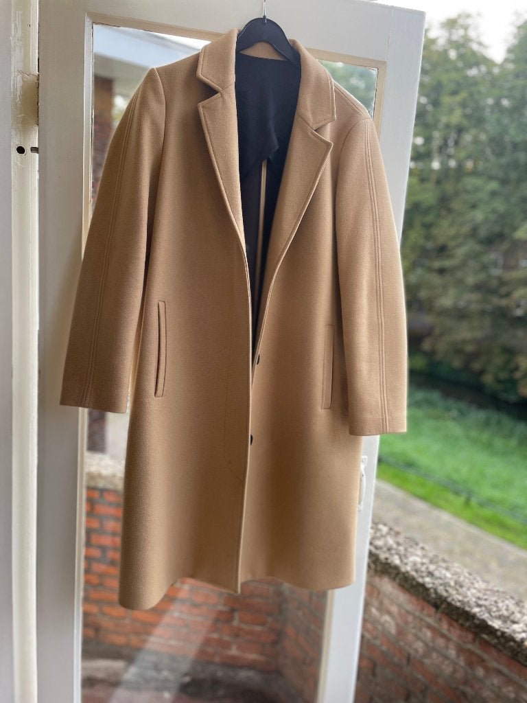 MSGM prachtige wollen camel jas mt It 44 NL 38, Kleding | Dames, Maat 38/40 (M), Overige kleuren, Verzenden, Gedragen