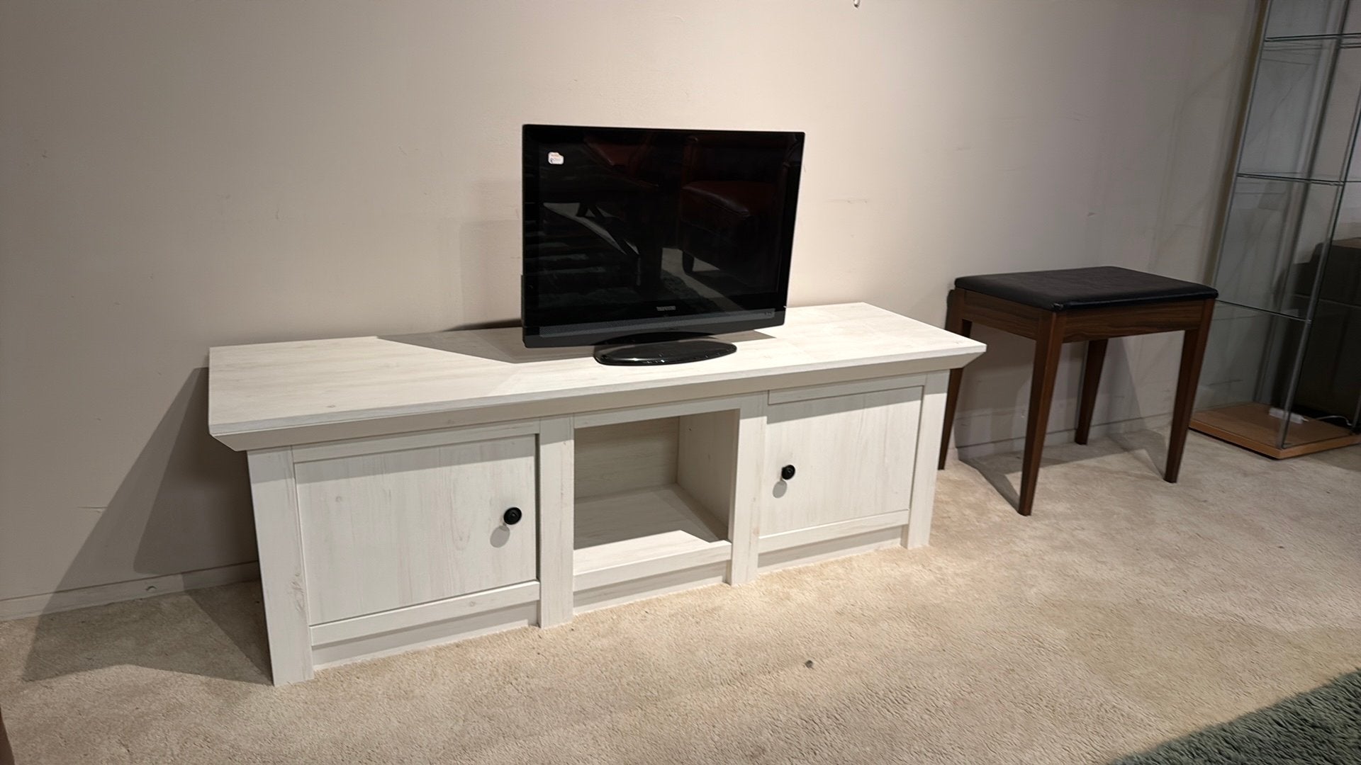 Mooi compact TV meubel, Gebruikt, 100 tot 150 cm, ., Ophalen of Verzenden