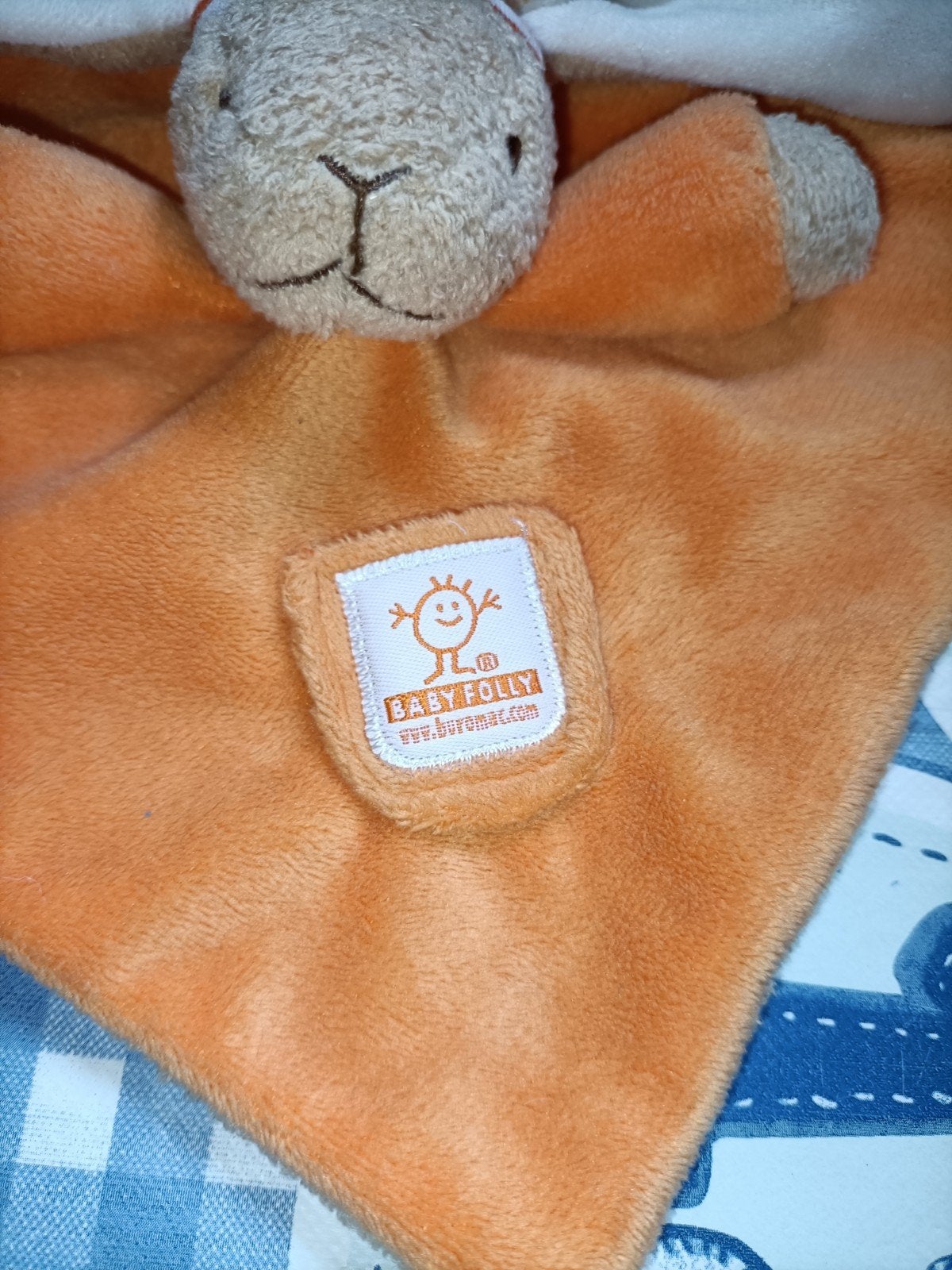 Baby Folly Pirouette konijn Knuffeldoekje oranje, Ophalen of Verzenden, Zo goed als nieuw, Konijn