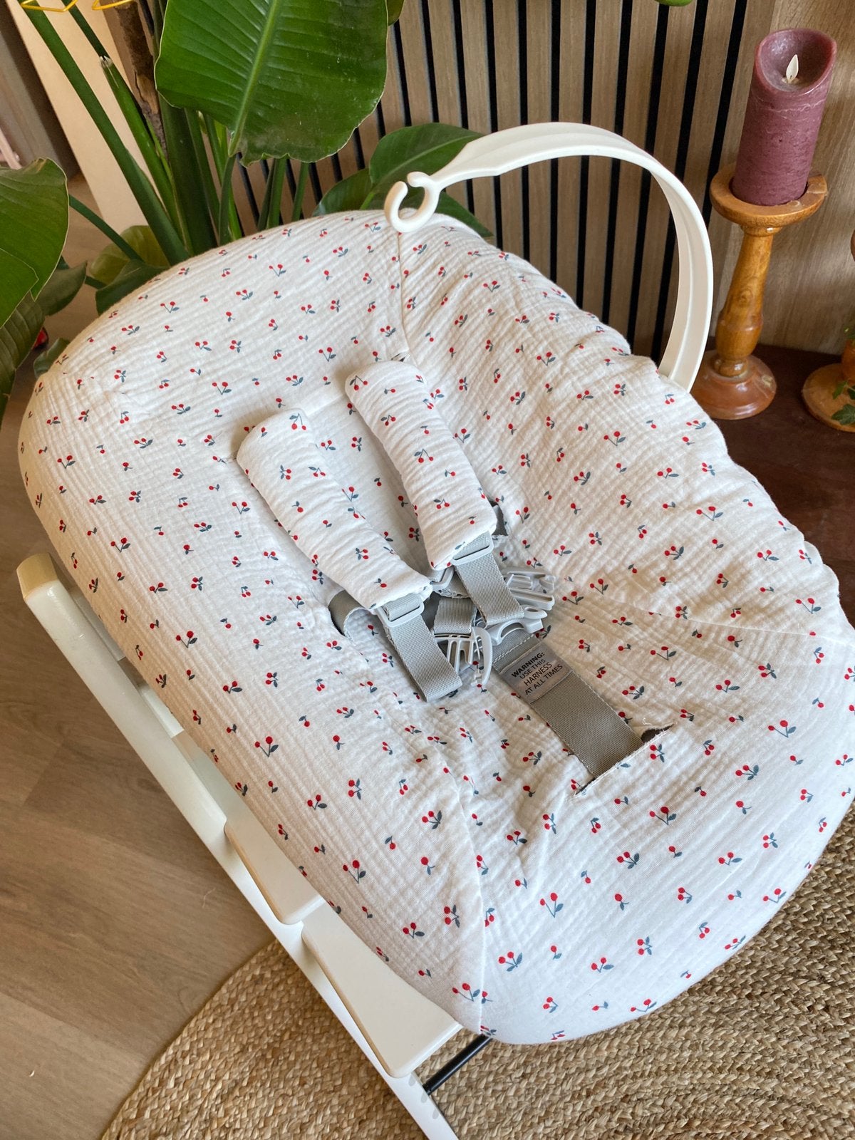 Kersen hydrofiel hoes voor Newborn set van stokke - katoen, Ophalen of Verzenden, Nieuw, Meegroeistoel, Stoelverkleiner