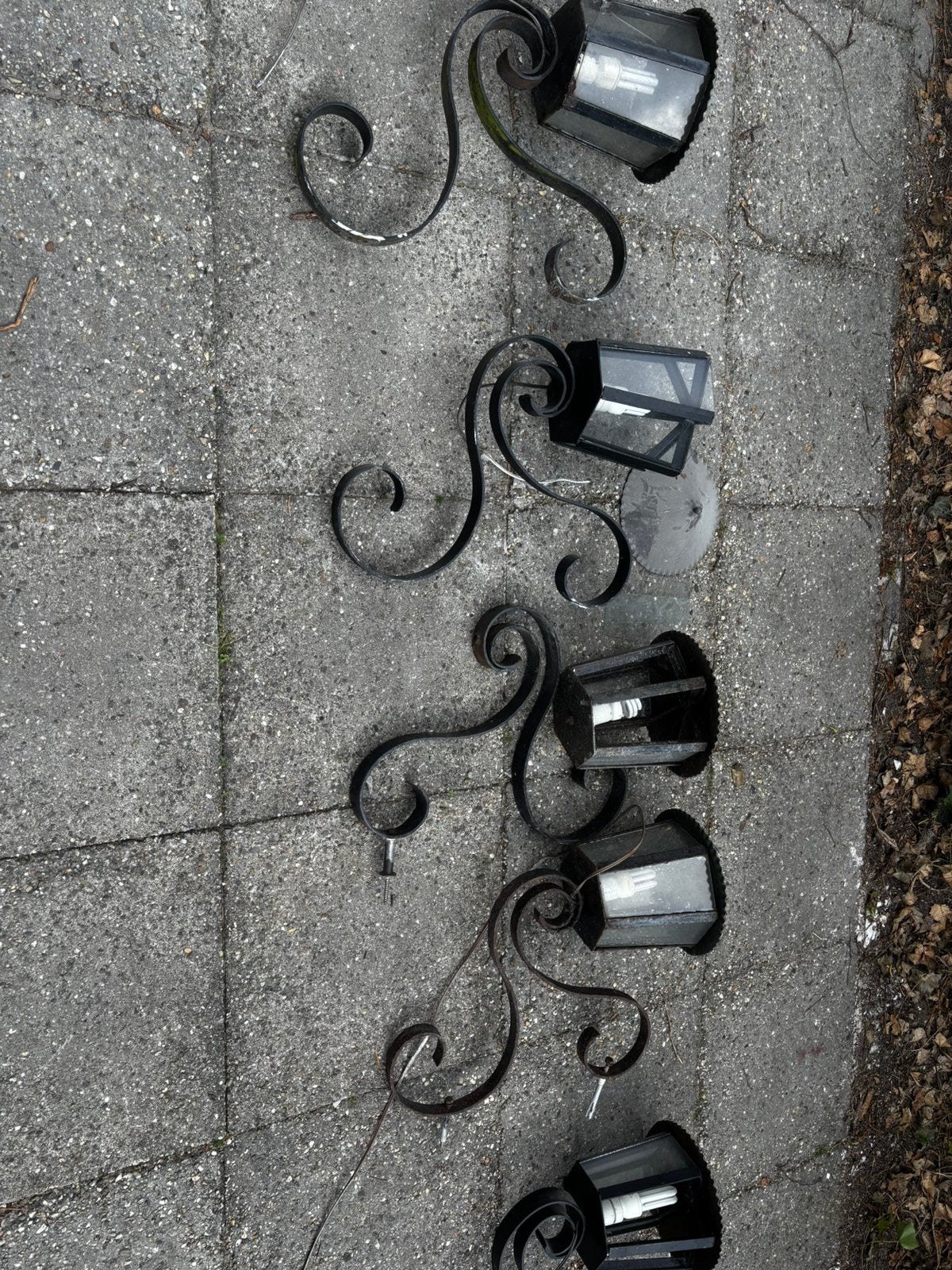 5 lantaarns (oud hand gemaakt), Ophalen, Gebruikt, Wandlamp, Netvoeding