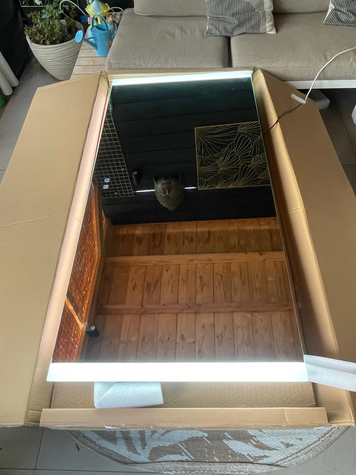 Badkamerspiegel 160x75 Nieuw! Led & verwarming!, Ophalen, Nieuw