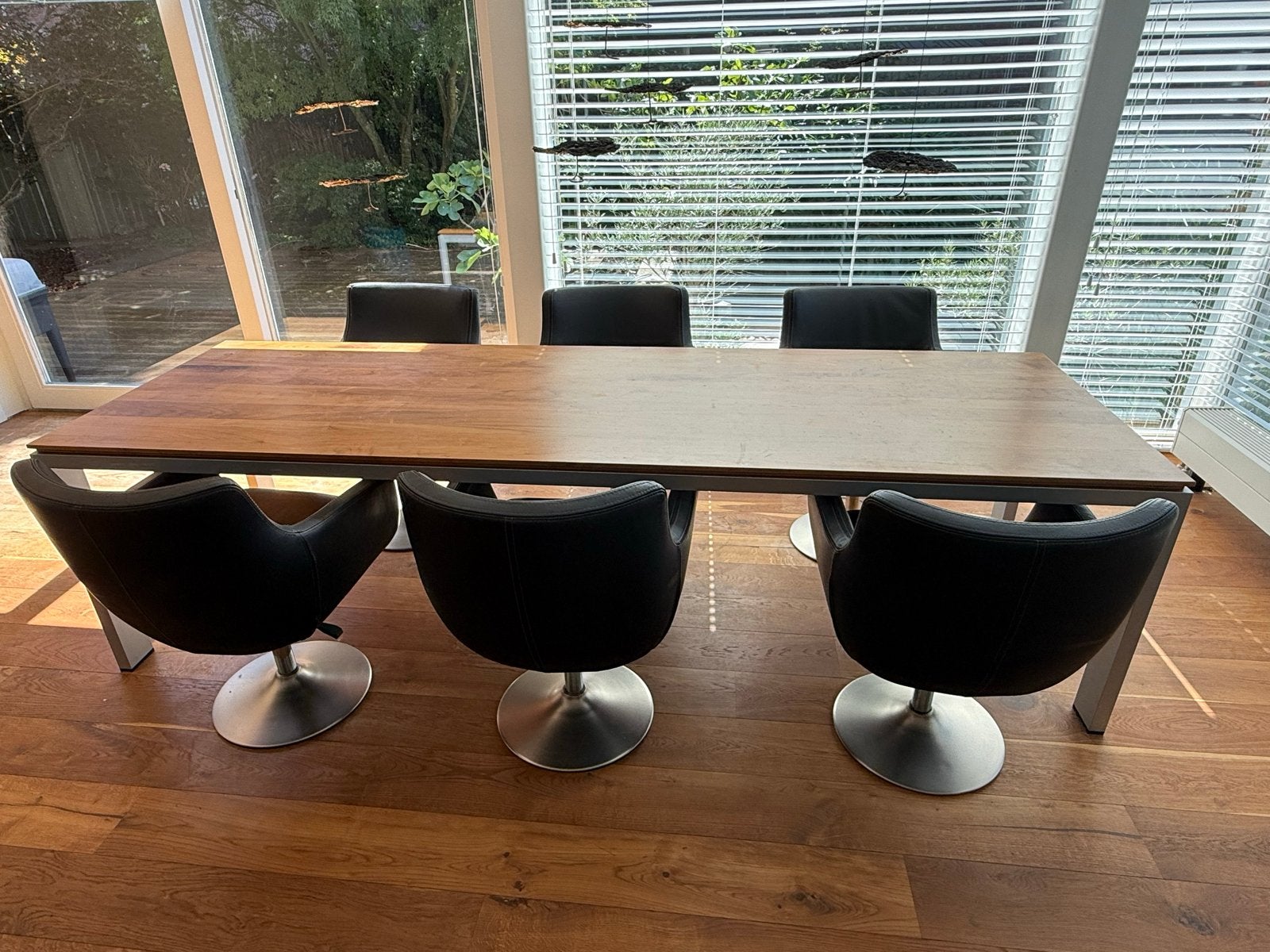 Arco Graphic eettafel 280x90 + gratis stoelen, Ophalen, Gebruikt, 200 cm of meer, 50 tot 100 cm