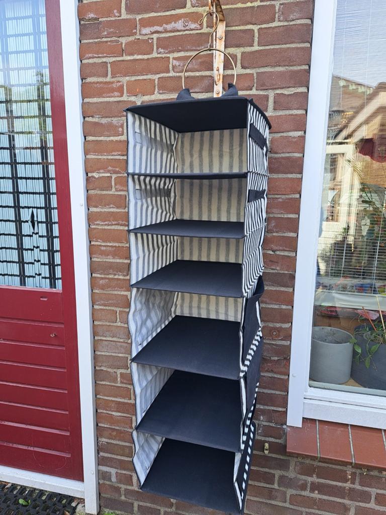Donkerblauw wit kleding ordener met ophang haak, Huis en Inrichting, Kasten | Kledingkasten, Ophalen of Verzenden, 25 tot 50 cm