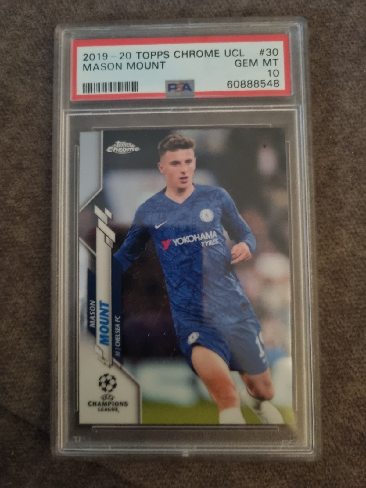 Mason Mount Topps Chrome UCL PSA 10 Gem Mint, Ophalen of Verzenden, Zo goed als nieuw, Buitenlandse clubs, Spelerskaart