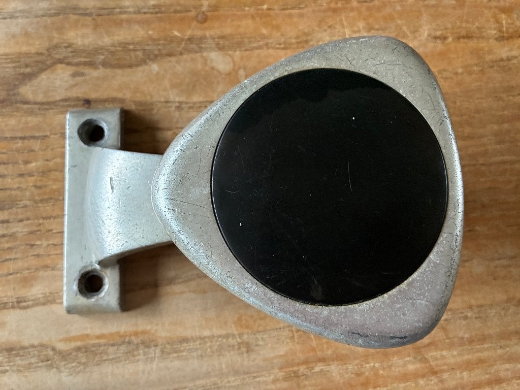 Vintage aluminium deurgreep deurduwer deurklink klink, Doe-het-zelf en Verbouw, Hang- en Sluitwerk, Ophalen of Verzenden, Gebruikt