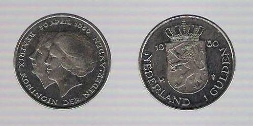 1 Gulden - FL 1,00 - Troonswisseling 30 april 1980, Postzegels en Munten, Ophalen of Verzenden, Koningin Juliana, 1 gulden, Losse munt