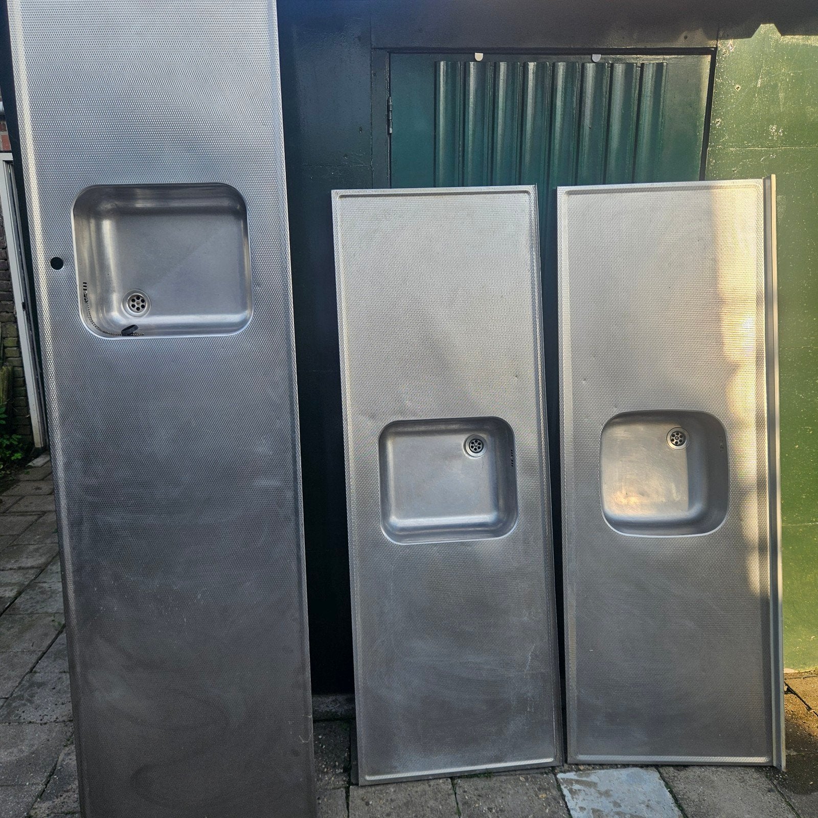 RVS spoelbakken met werkblad - diverse maten, Ophalen of Verzenden, Gebruikt, Minder dan 100 cm