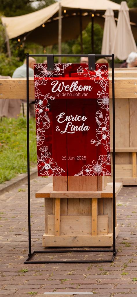 Welkoms bord bruiloft met frame, Ophalen, Gebruikt, Geboorte of Huwelijk