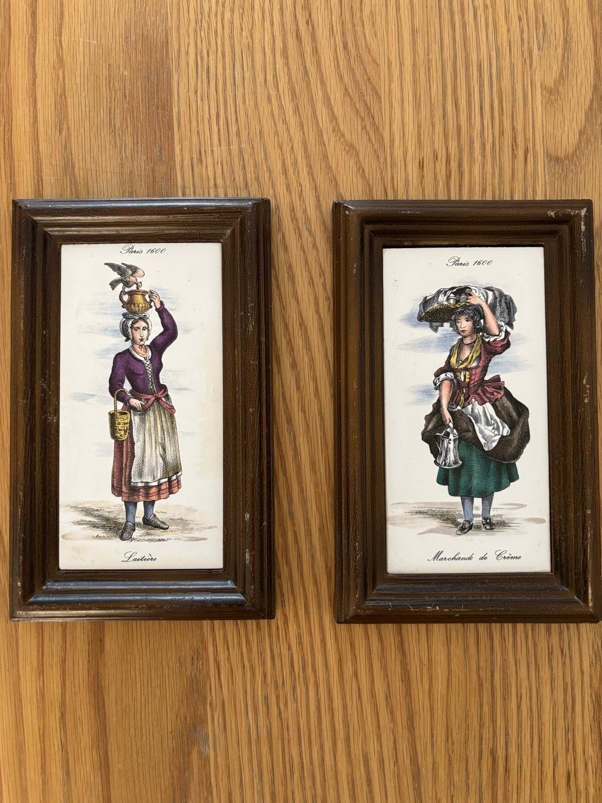 Antieke tegels Paris 1600: Marchande de Crème & Laitière, Antiek en Kunst, Ophalen of Verzenden