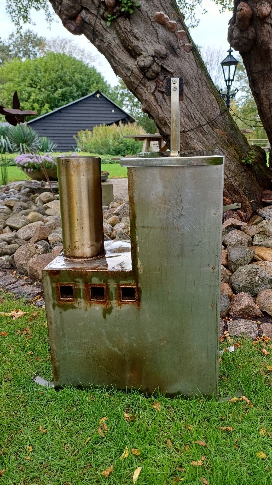 Te Koop: RVS houtkachel voor hottub, Tuin en Terras, Ophalen, Gebruikt, Vast