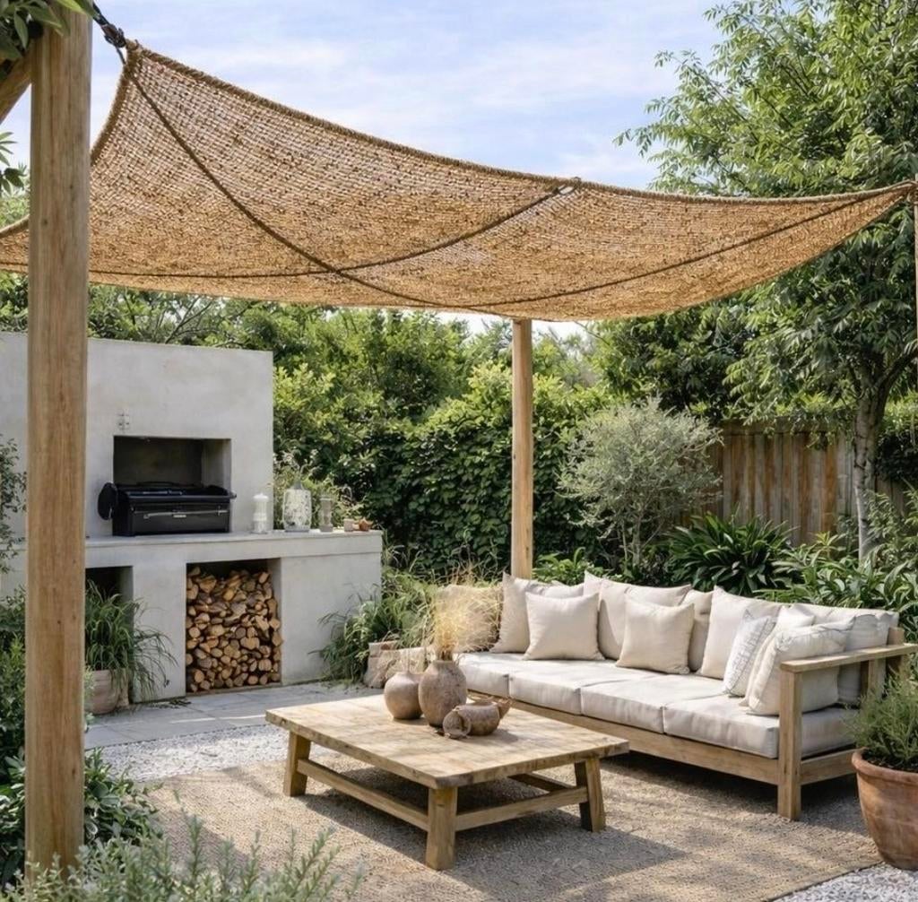 Parasol driehoek Kokosvezeldoek  3,5 m, Ophalen, Nieuw