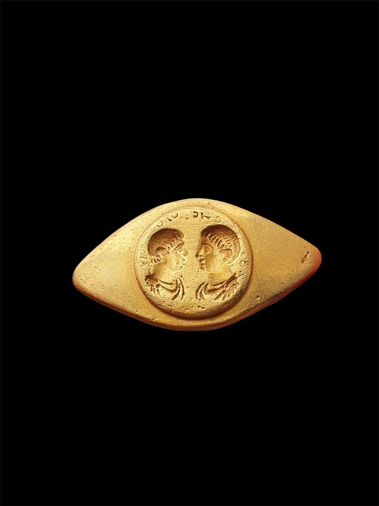 Unieke Romeinse Gouden Ring met Dubbel Portret - 17g, 18 tot 19, Gebruikt, Ophalen of Verzenden, Dame of Heer