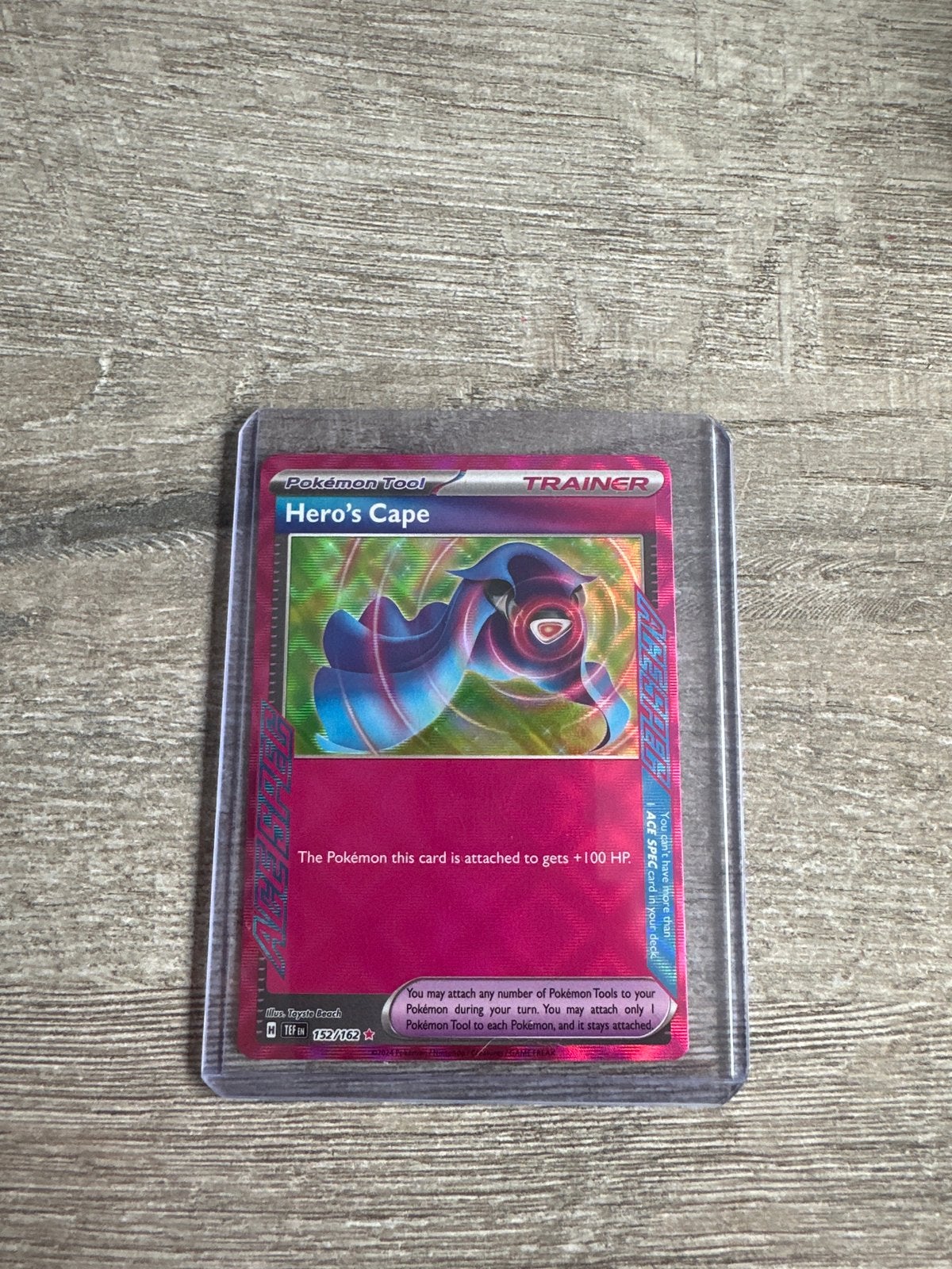 Pokémon TCG: Hero's Cape Trainer Kaart (ACE SPEC), Ophalen of Verzenden, Zo goed als nieuw, Losse kaart, Foil