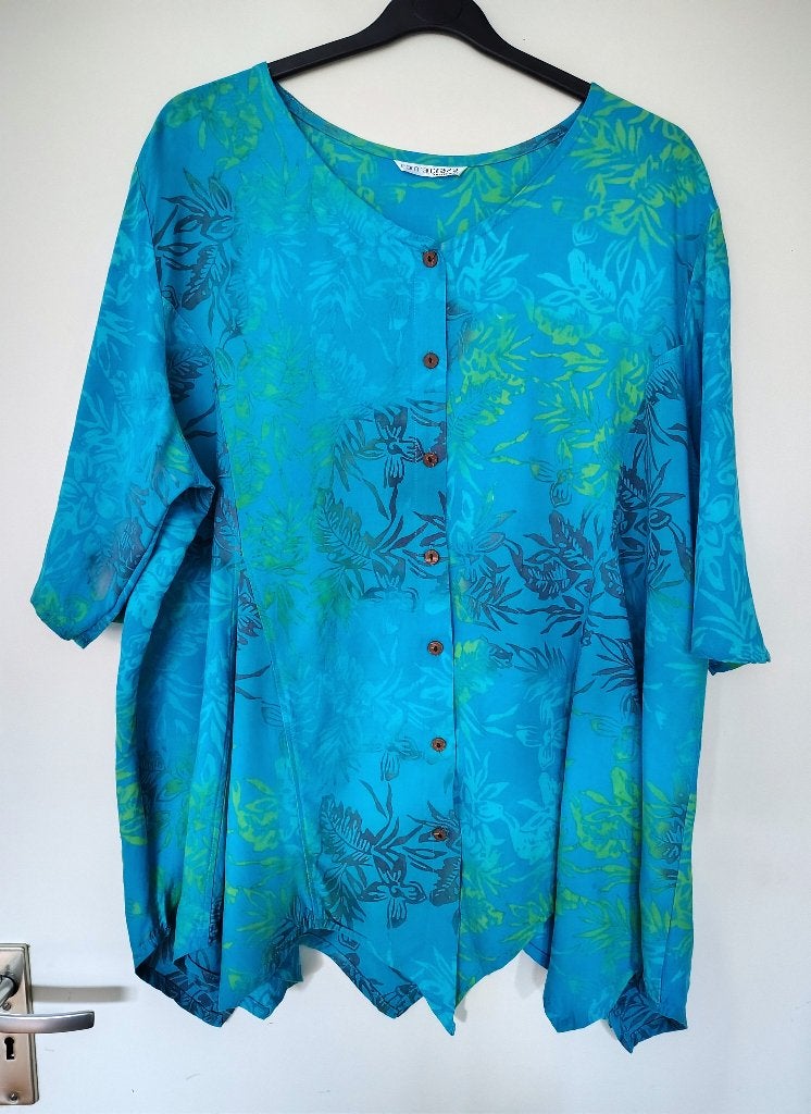 Turquoise blouse van Normal Crazy grote maat – 46 t/m 54), Kleding | Dames, Grote Maten, Blauw, Blouse of Tuniek, Ophalen of Verzenden
