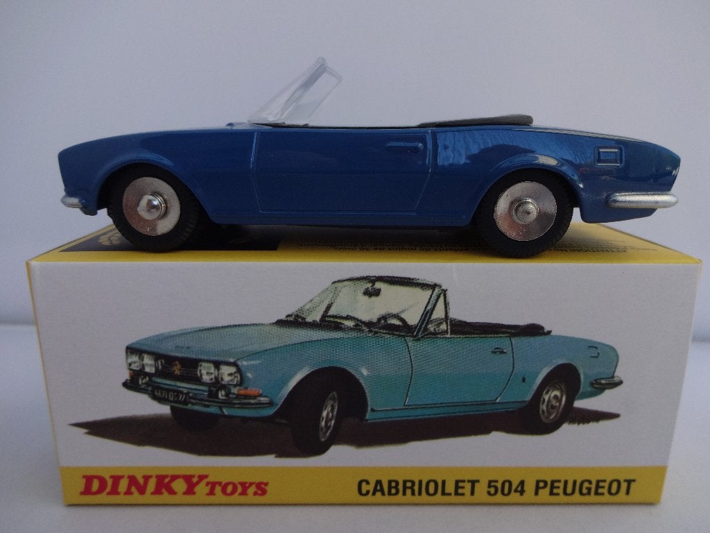 Peugeot 504 cabriolet blauw nr: 1423 van Dinky Toys 1:43, Ophalen of Verzenden, Nieuw, Auto, Dinky Toys