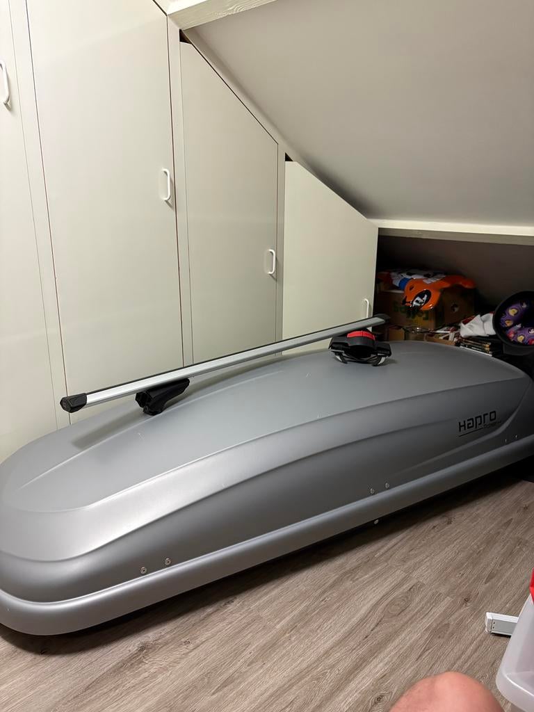 Te huur: dakkoffer Hapro 6.6 410 liter zomervakantie, Ophalen of Verzenden, Gebruikt