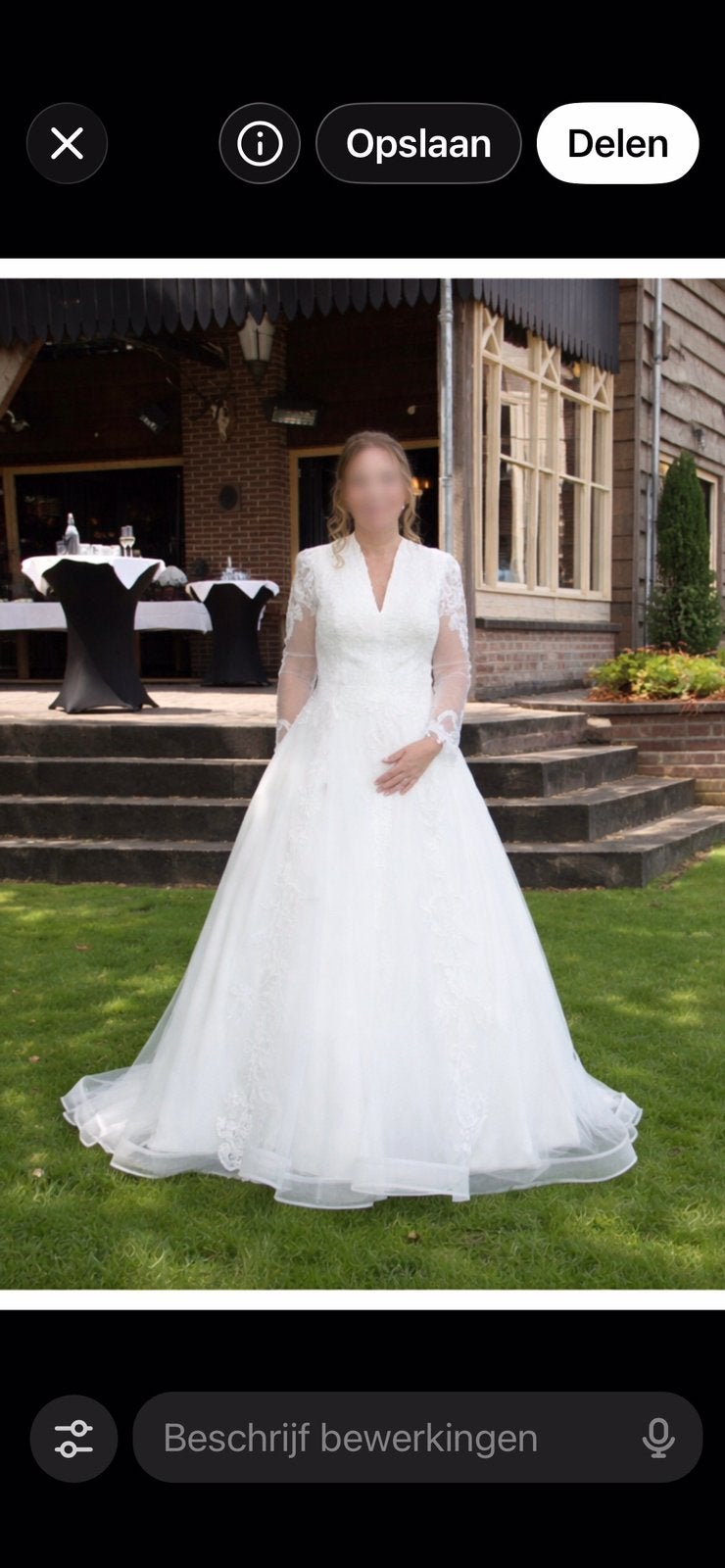 Klassieke trouwjurk met hoepel, maat 40/42, Ophalen of Verzenden, Zo goed als nieuw, Wit, Trouwjurk