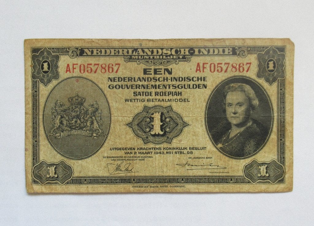Nederlands Indië 1 Gulden 1943, Verzenden