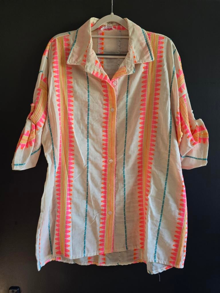 Nieuwe blouse neon 40 42 44 roze oranje, Ophalen of Verzenden, Nieuw, Maat 42/44 (L), Oranje