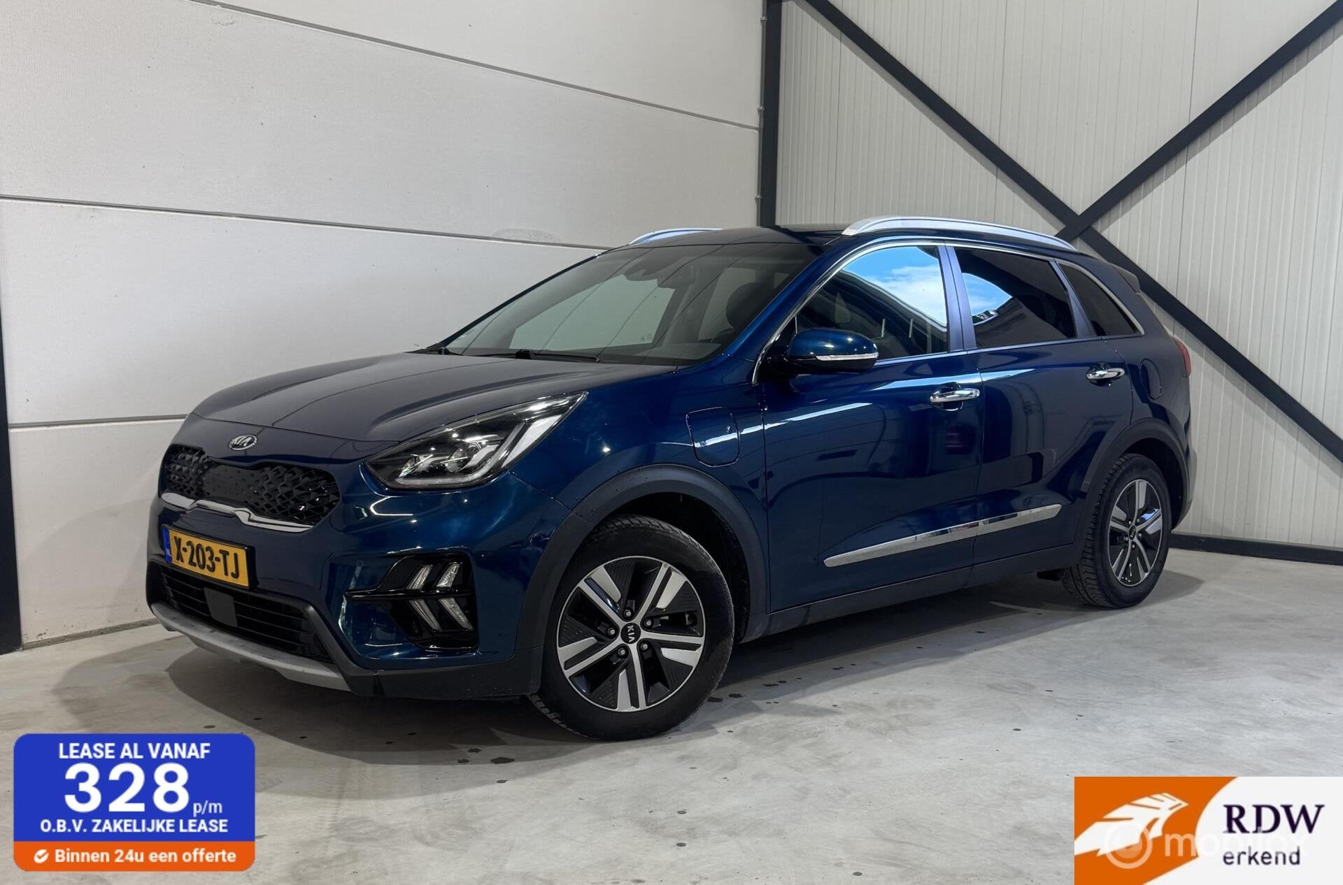 Kia Niro 1.6 GDi PHEV ExecutiveLine leer open dak JBL adapt., Auto's, Gebruikt, Blauw, Bedrijf, 71 km/l