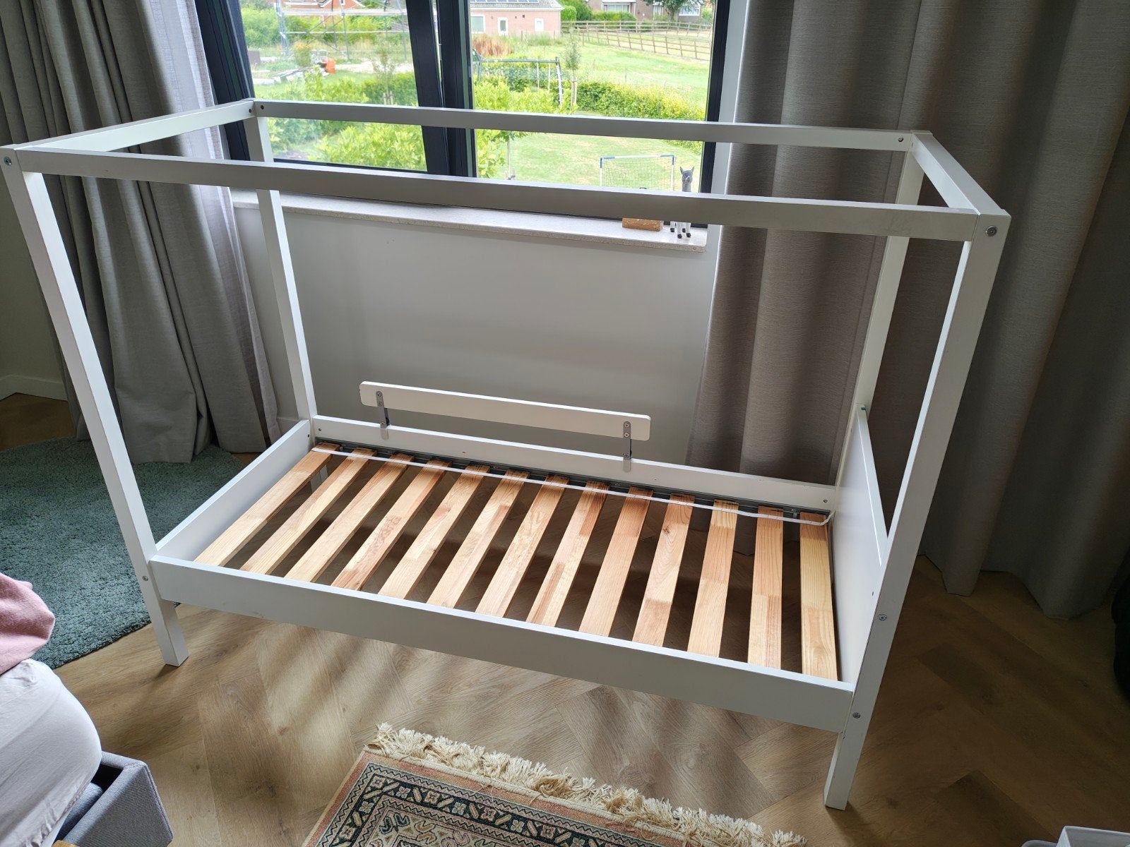 Ikea Övre Kinderbed met Hemel en Lattenbodem, Ophalen, Gebruikt, Eenpersoons