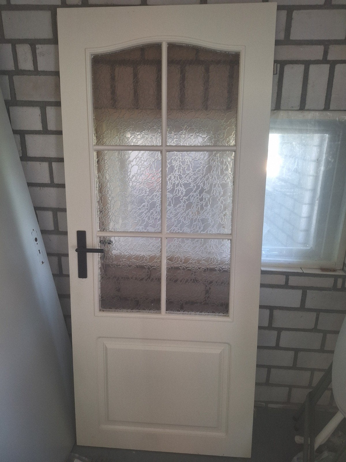Opdekdeur 197x85 met glas, Ophalen, Gebruikt, 80 tot 100 cm, Binnendeur