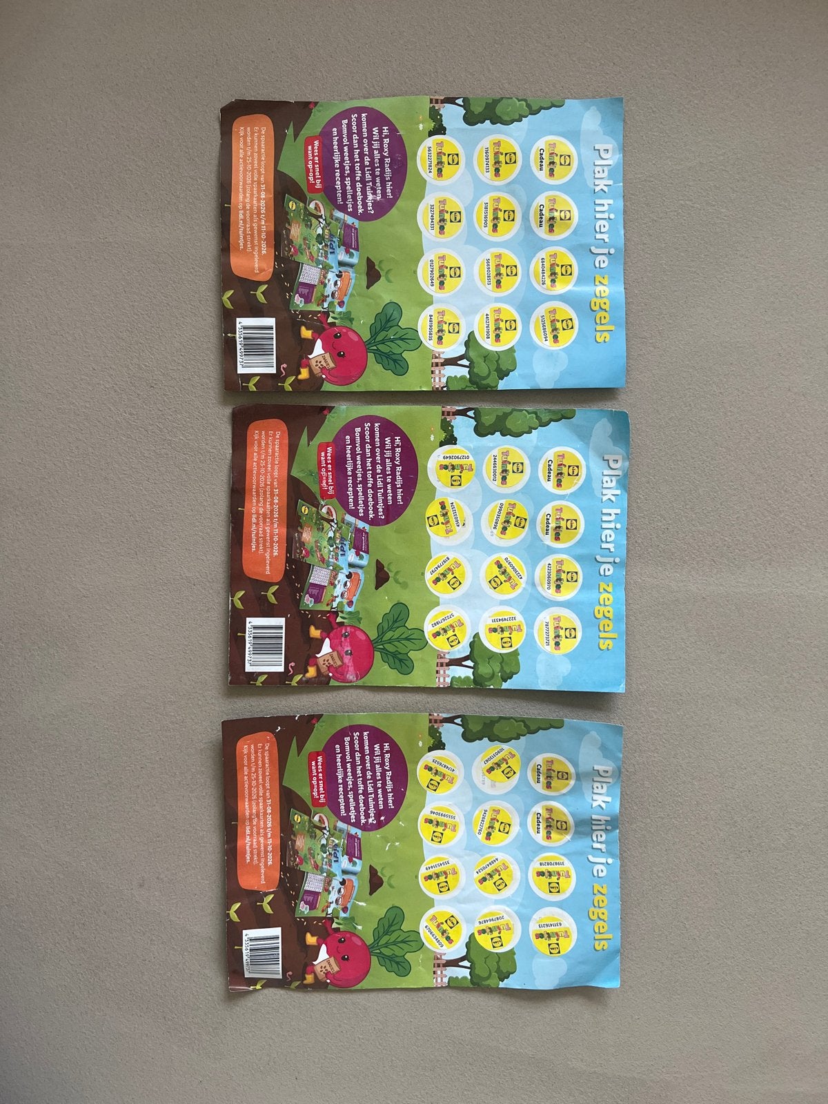 Lidl Tuintjes spaarzegels (3 stuks), Lidl, Ophalen of Verzenden
