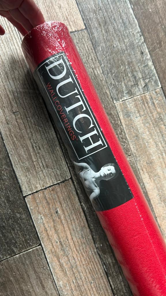Dutch wallcocering  behangrol rood, Ophalen of Verzenden, Minder dan 10 m², Rood