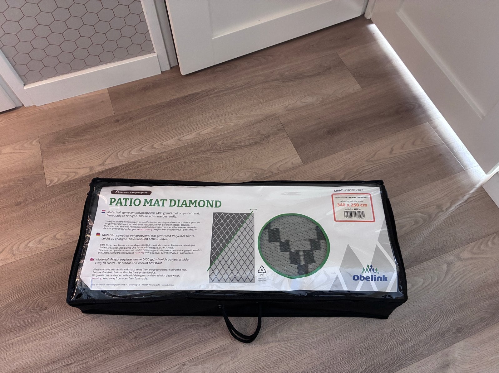 Voortentmat Obelink Patio Mat Diamond 340x250 cm, Ophalen of Verzenden, Gebruikt