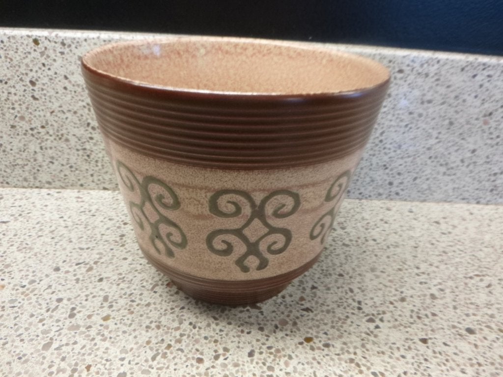retro bloempot met opdruk, Ophalen of Verzenden, Overige typen