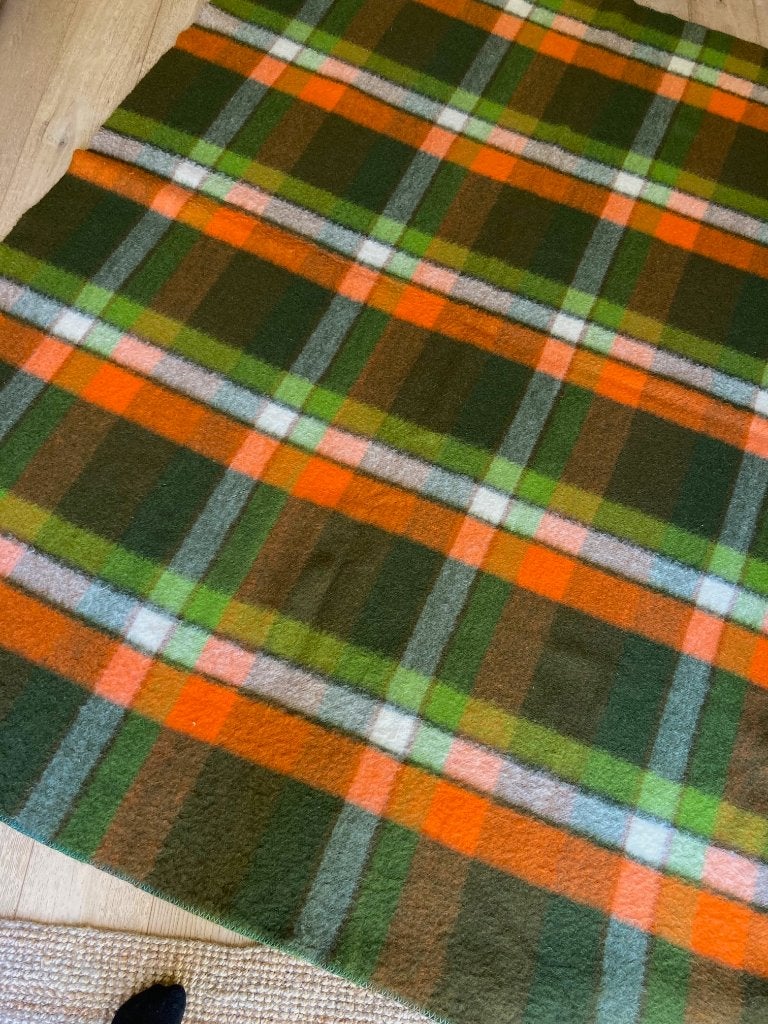 Vintage wollen deken, Ophalen, Gebruikt, 230 cm, 180 cm