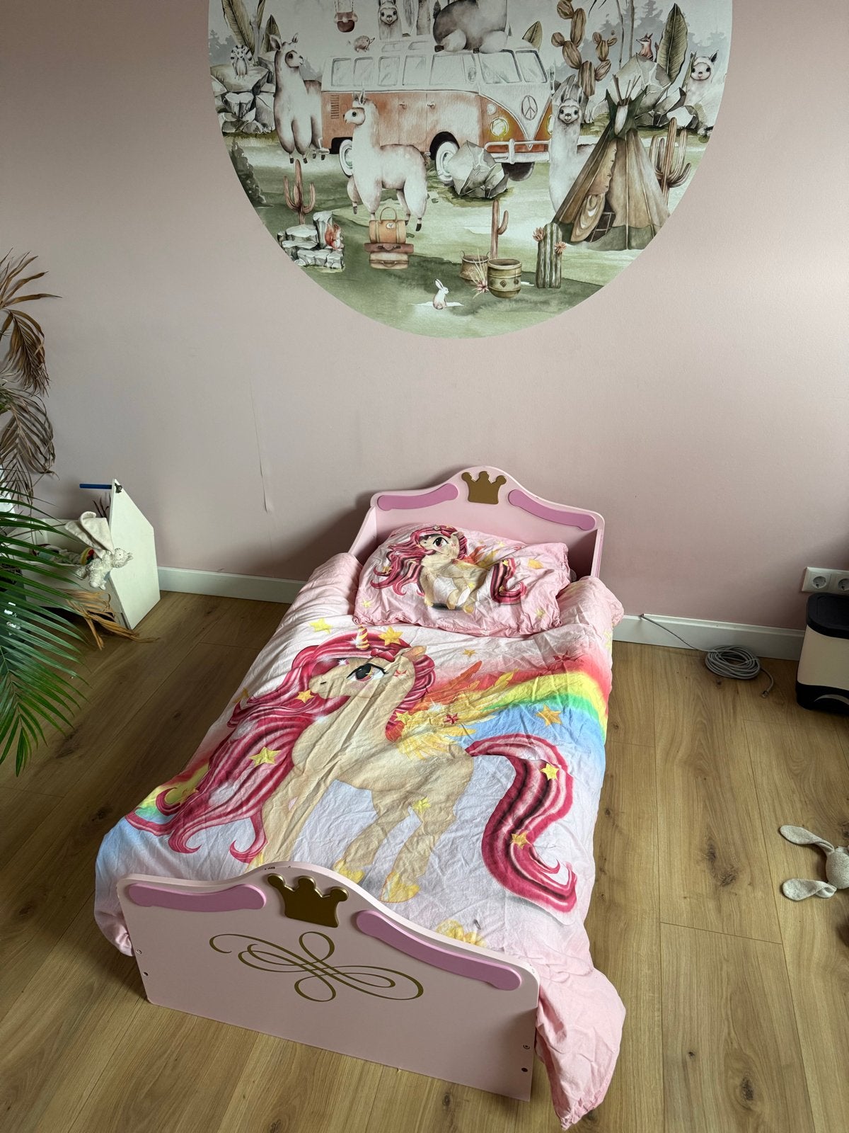 Prinsessenbed 70x140 met matras en beddengoed, Ophalen, Gebruikt, 70 tot 85 cm, 140 tot 160 cm