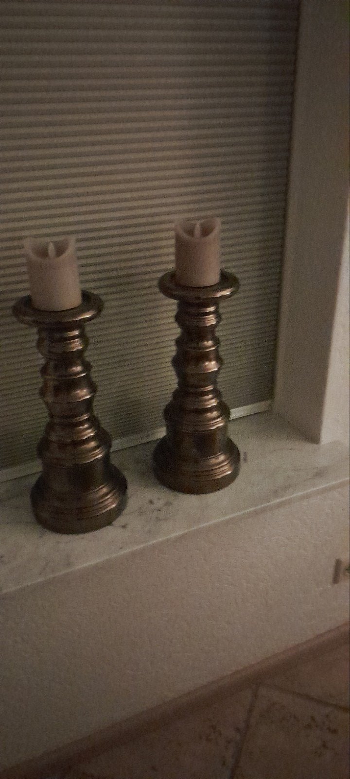 twee kandelaars., Ophalen of Verzenden, Koper of Brons