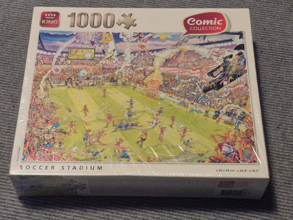 King puzzel voetbal stadion 1000 stukjes, Comic collection, Ophalen, 500 t/m 1500 stukjes, Nieuw