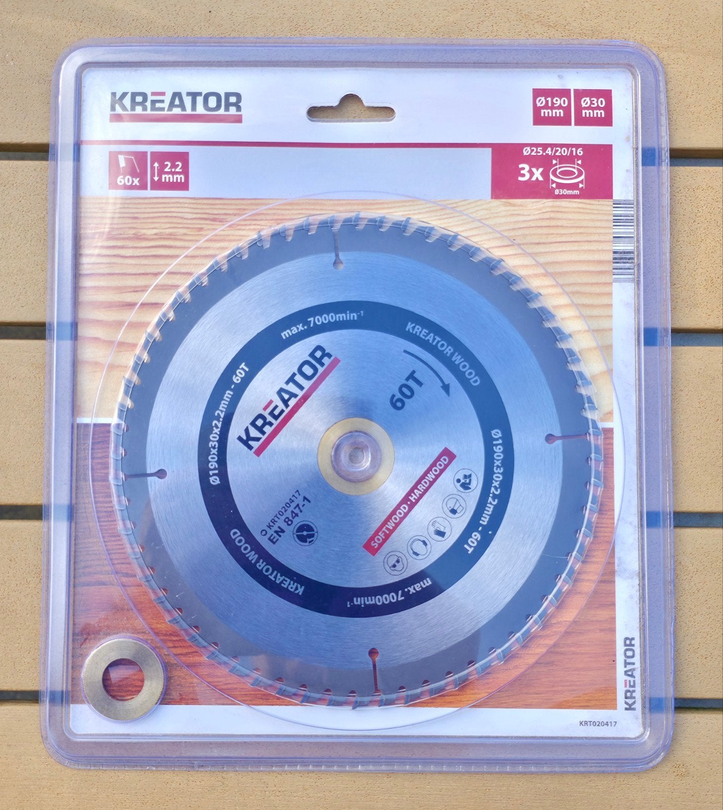 Kreator Cirkelzaagblad 190mm voor zacht- en hardhout, Ophalen of Verzenden, Nieuw, Cirkelzaag, Kreator