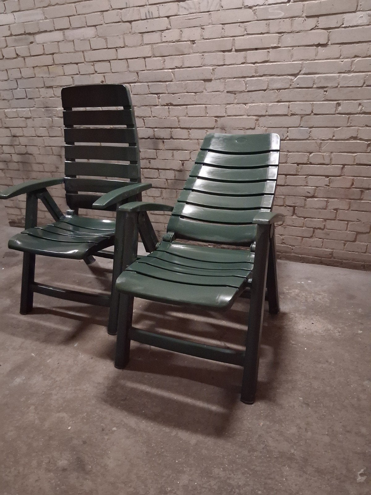 Te koop, 2×Jardin merk Tuinstoelen verstelbaar 3 staanden., Ophalen, Kunststof, Verstelbaar