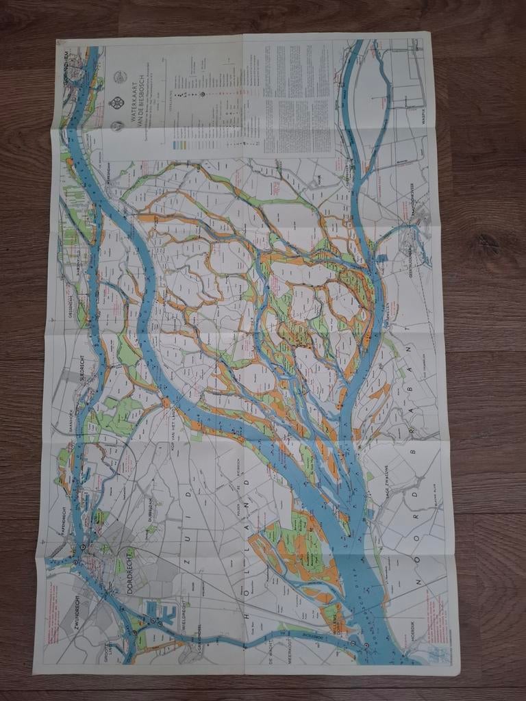 Biesbosch 1961, Boeken, Gelezen, Ophalen of Verzenden, Landkaart, 1800 tot 2000
