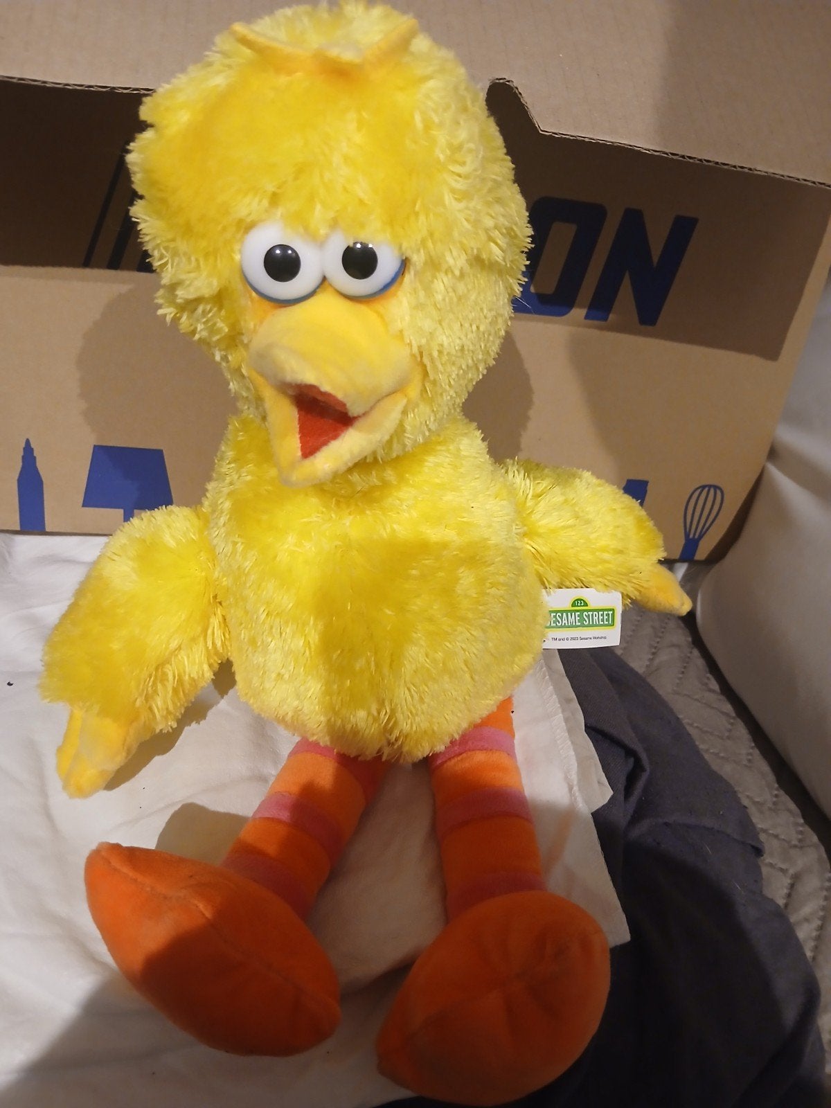 Sesamstraat Pino knuffel - Zo goed als nieuw, Overige merken, Overige typen, Ophalen of Verzenden, Middelgroot (20 tot 80 cm)