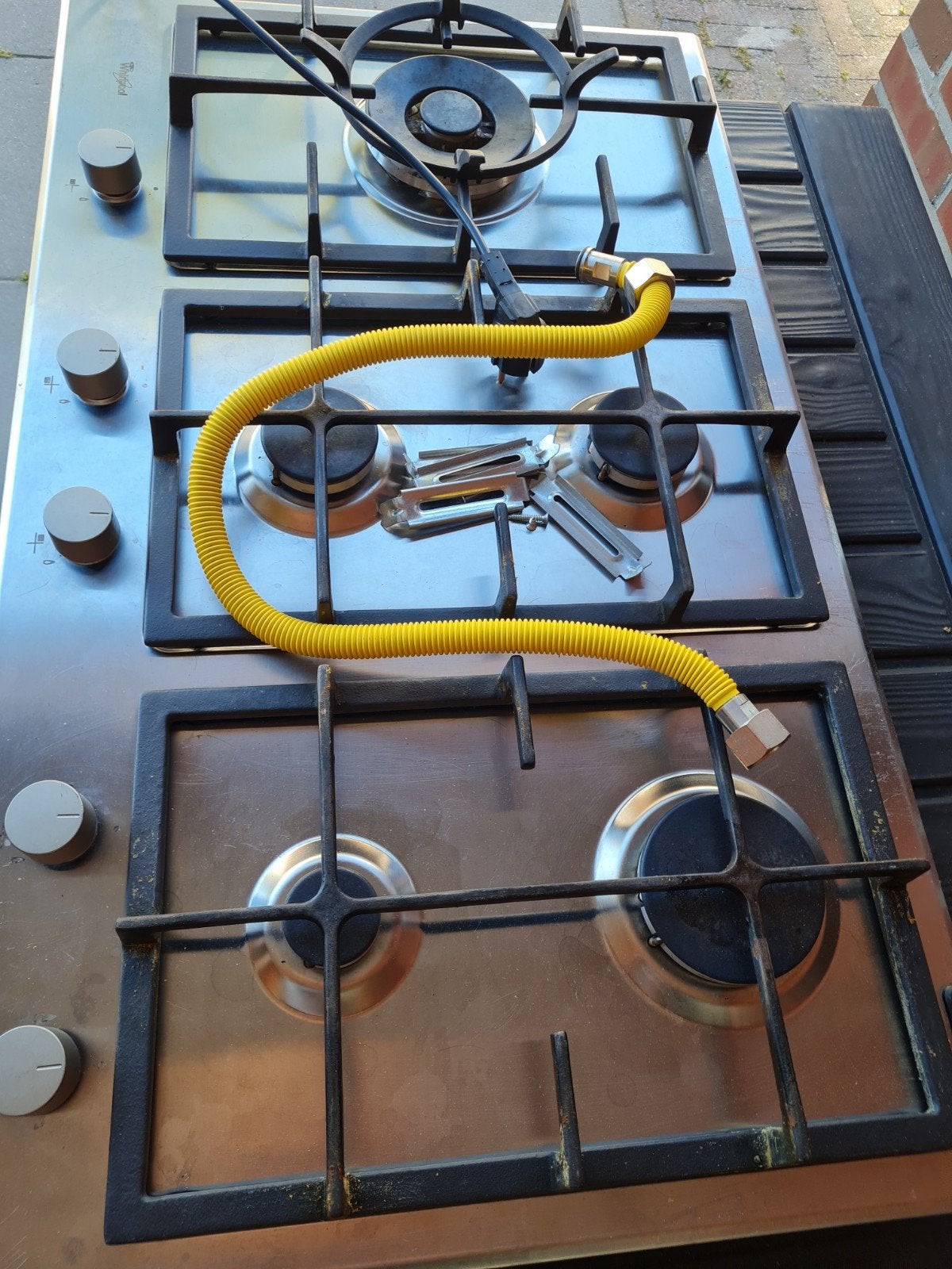 5-pits gasfornuis compleet met gasslang en stekker, Witgoed en Apparatuur, Fornuizen, Ophalen of Verzenden, Gebruikt, Gas, 5 kookzones of meer