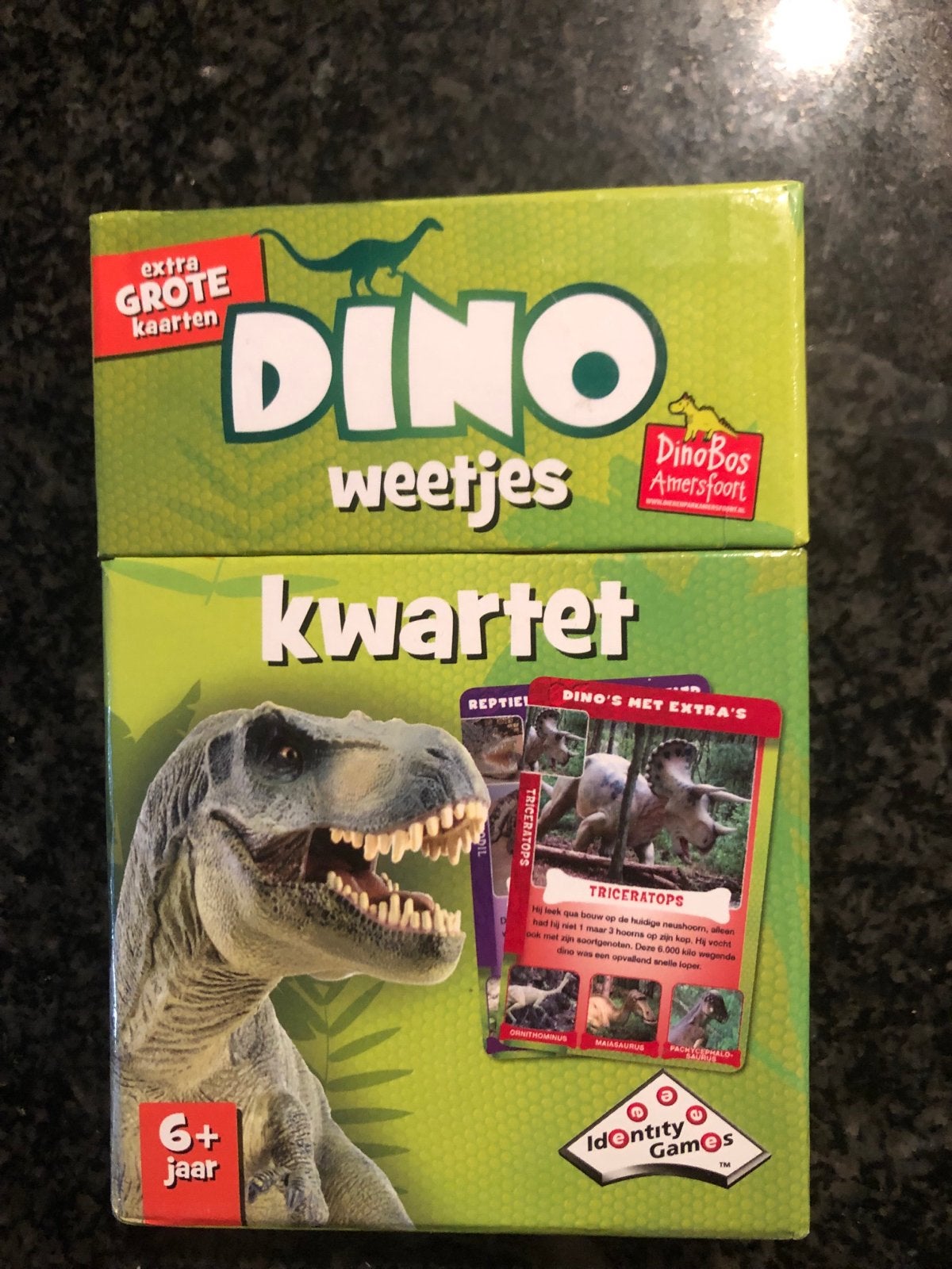 Dino Weetjes Kwartet spel - Extra grote kaarten, Een of twee spelers, Ophalen of Verzenden, Zo goed als nieuw